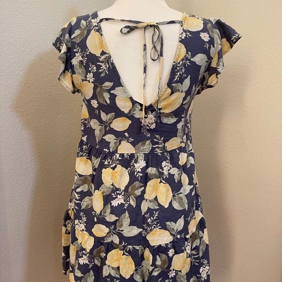 Abercrombie & Fitch Lemon Print Tiered Mini Dress - XSP - Picture 4 of 7